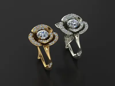 Rose ring 3D print model