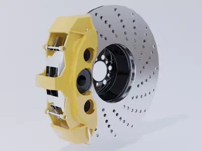 Disc Brake 3D Model  Game and VR Ready Low-poly 3D model