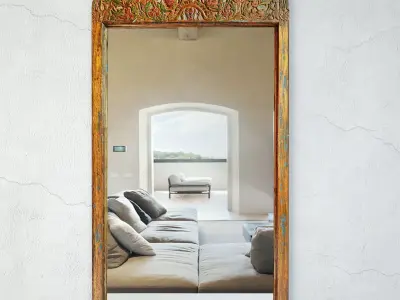 Antique Balinese Carved Mirror 3D model
