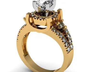 solitaire ring 3D print model 31