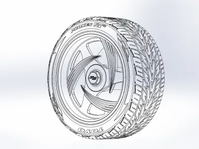 Custom wheels HRBB ULT1 20inch for your scale model 3D print model