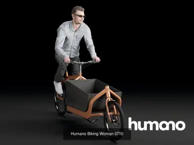 Humano 5-PACK - PEOPLE - BIKING RIDING BIKE - 5x 3d models 07C