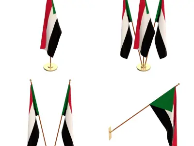 Sudan Flag Pack 3D model