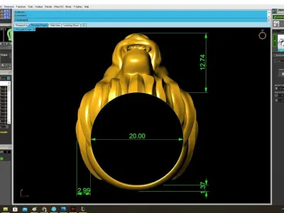 Luxury Lion Head Ring for Jewelry 3872 3D print model