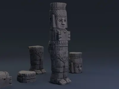 Atlantean Column Low-poly 3D model