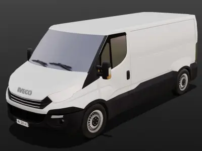 Van Animated 3D Model  Low-poly 3D model