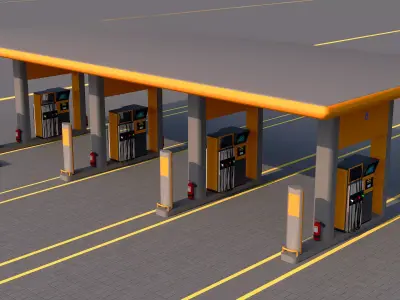 Gas station 3D model