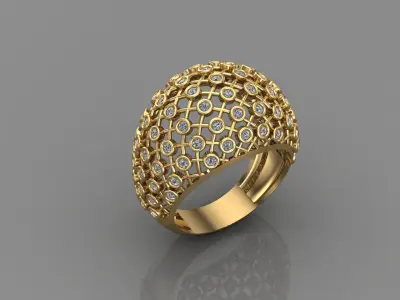 STL 3DM Print Ready Women Diamond Ring Lightweight Printable  3D print model 141