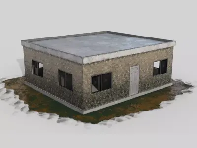 3D Low poly game asset Home Low-poly 3D model