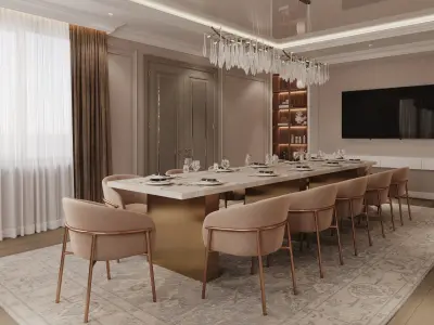 hotelroom interior design style neoclassical 3D model