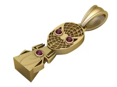 Golden Geometric Guardian Pendant  3D print model