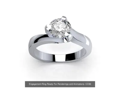 Solitaire Ring for print render and animations - CC96 3D Model Pack