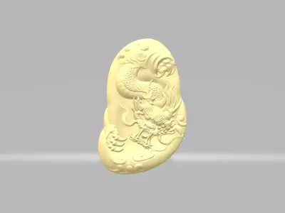 Oval Dragon Pendant 3D print model