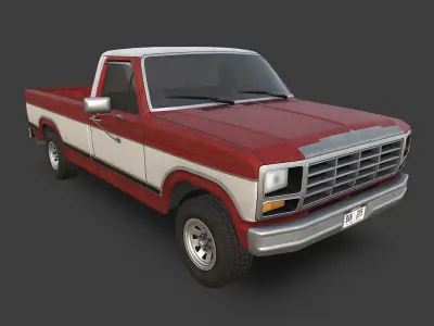 Pickup Truck Low-poly 3D model order