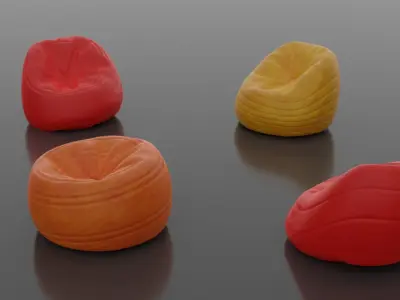 Colorful Bean Bags 3D model
