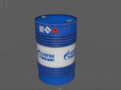Oil Barrel Low-poly 3D model 20