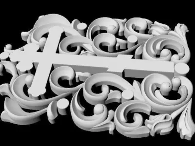 Central decor ornament for furniture 3D model 806