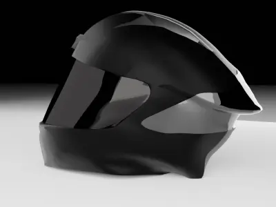 Futuristic Motorcycle Helmet Sci-Fi Full Face Visor 3D model