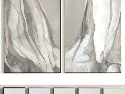 Plaster Two Photo Frame 92 Low-poly 3D model