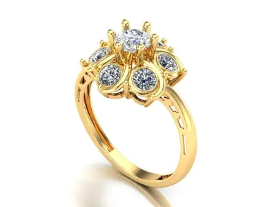 One of glory diamod ring 3D print model
