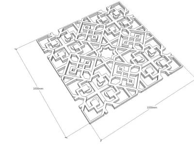 Arabic Geometric Ornament for decoration 3D model