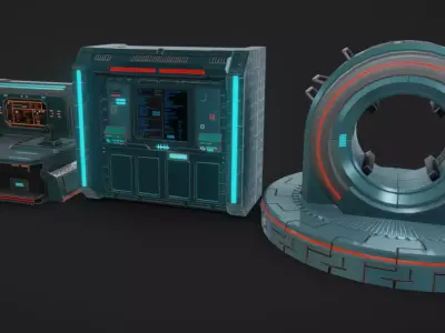 SciFi Terminals 24 Low-poly 3D model