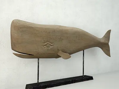 Carved Whale on Pedestal 3D model