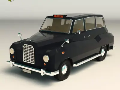 Low Poly Taxi Cab 03 Low-poly 3D model