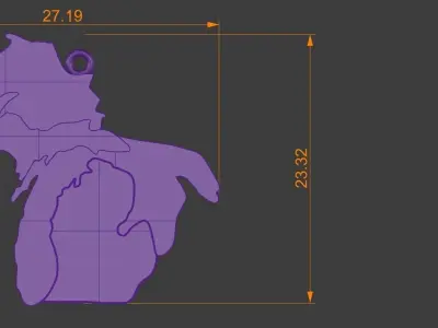 Michigan Pendant Gold Silver Platinum Luxury Jewelry 3D print model