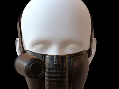 Gas mask helmet 3d model scifi Low-poly  Low-poly 3D model 82