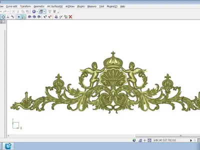 Classic frame of luxurious gold interior inlaid gold leaf CNC  3D model