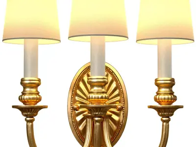 Gold sconce in a classic style MARINER wall lamp Light 3D model