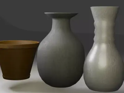 Vases  Low-poly 3D model