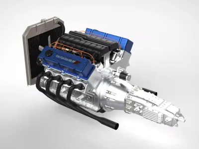 Dodge V8 engine Free 3D model