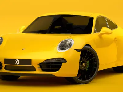Porsche 911 Yellow 3D model