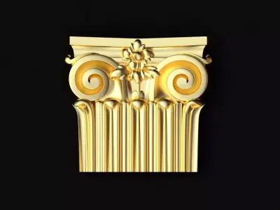 carved pilaster 3D model 5
