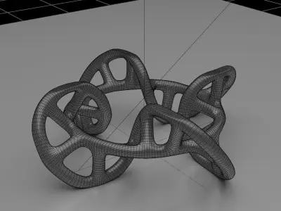 DNA Loop dinning glass Table 3D model