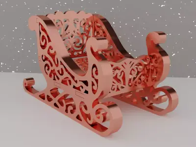 Christmas Santas Sleigh Decor 3D print model