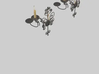 Candle wall sconce model Low-poly 3D model