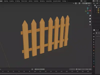Procedural Fence Generator  Free low-poly 3D model
