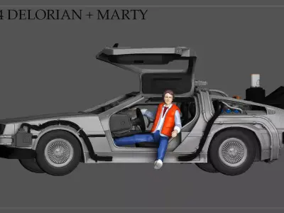 MARTY MCFLY DELORIAN BACK TO THE FUTURE FIGURINE MINIATURE 3D print model