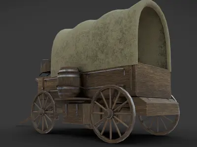 Chuckwagon Low-poly 3D model