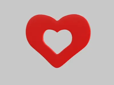 Heart icon v 16 3D model