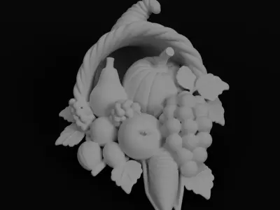 Thanksgiving Cornucopia 3D model for 3D print figurine harvest  3D print model