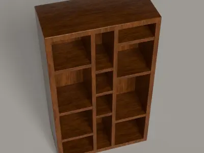 Ikea Style Shelf - Bookshelf Low-poly 3D model