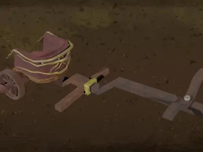 Asset - War Chariot Rome Horse T1 Free low-poly 3D model