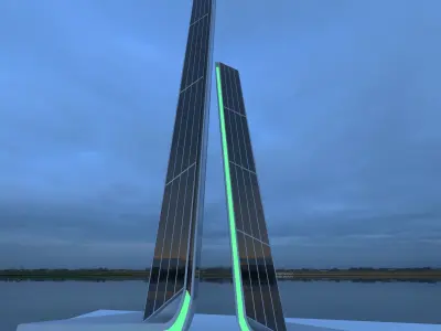 futuristic skyscraper 3D model