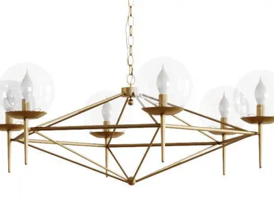 Table and chandelier Worlds Away 3D model