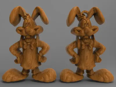 Goofy Bunny Easter Decor STL File for 3D Printing  3D print model