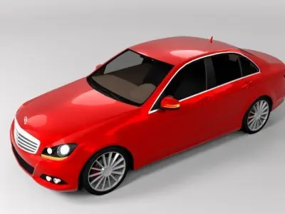 MERCEDES C CLASS FACELIFT LOWPOLY Low-poly 3D model